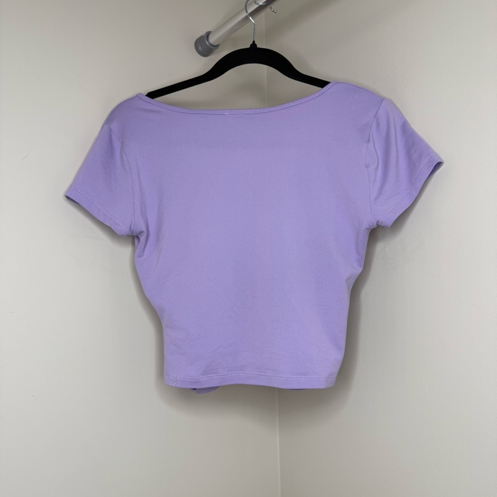 Y2K Ardene Bundle – Lilac Crop Top + Neon Purple Butterfly Mini Skirt – Medium - Picture 5 of 6